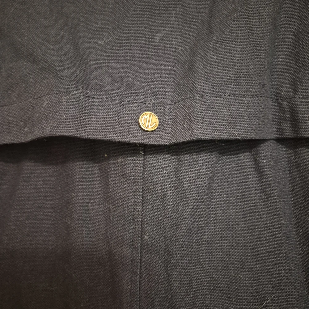 Marleylilly Navy Blue Monogrammed Field Jacket Womens Large Cotton Utility Coat‎ - Picture 3 of 5